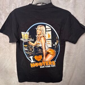 Vintage Deadstock Hooters New York City Graphic T Shirt Black Short Sleeve Mens
